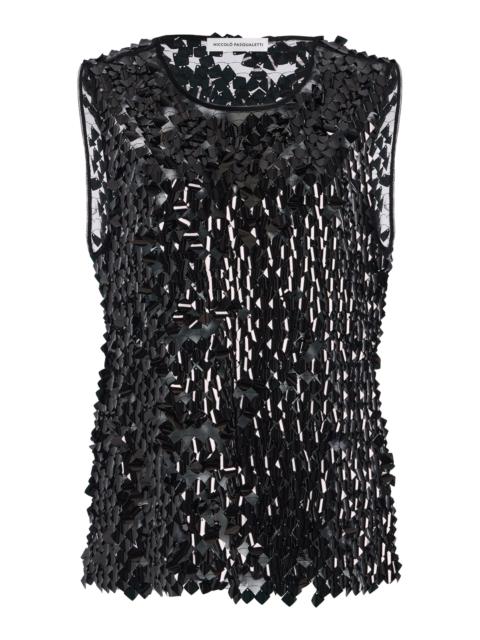 NICCOLÒ PASQUALETTI Canotta Beaded Tank Top black