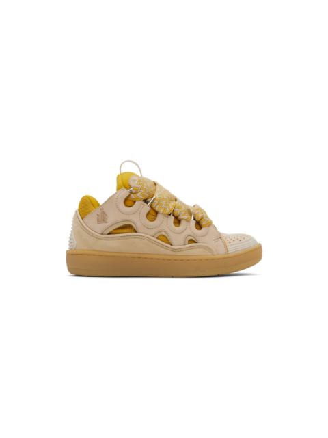 Lanvin SSENSE Exclusive Beige & Yellow Curb Sneakers