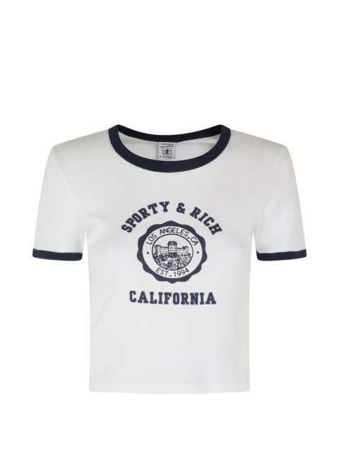 Sporty & Rich Sporty & Rich Logo-print Ringer T-shirt