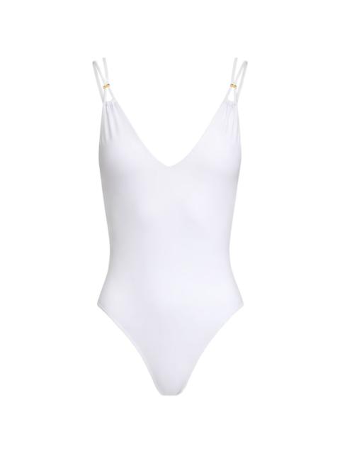 ELISABETTA FRANCHI cross-strap V-neck swimsuit