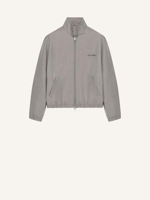 courrèges BUCKLE ZIPPED HOUNDSTOOTH BOMBER JACKET
