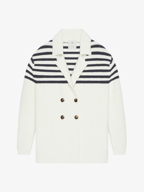 Givenchy 4G STRIPED CARDIGAN IN WOOL AND COTTON