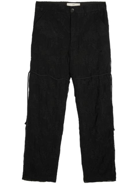 Song for the Mute lace-appliquéd trousers
