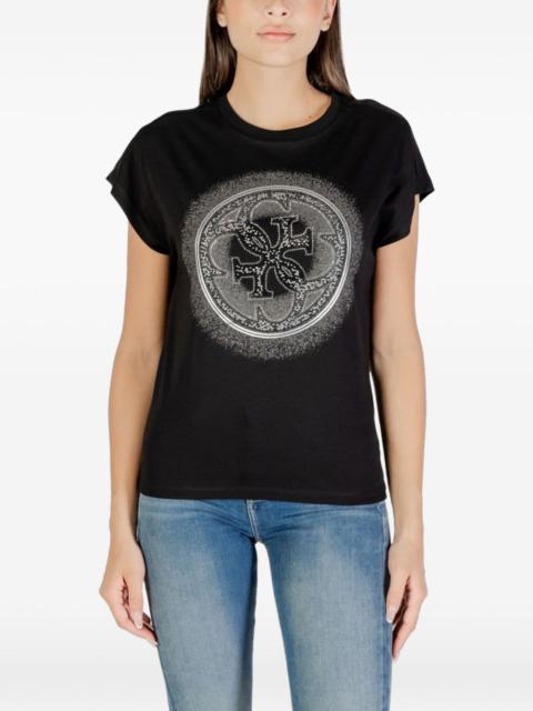 GUESS USA rhinestone-embellished logo T-shirt