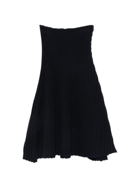 Alaïa ribbed-knit flared midi skirt