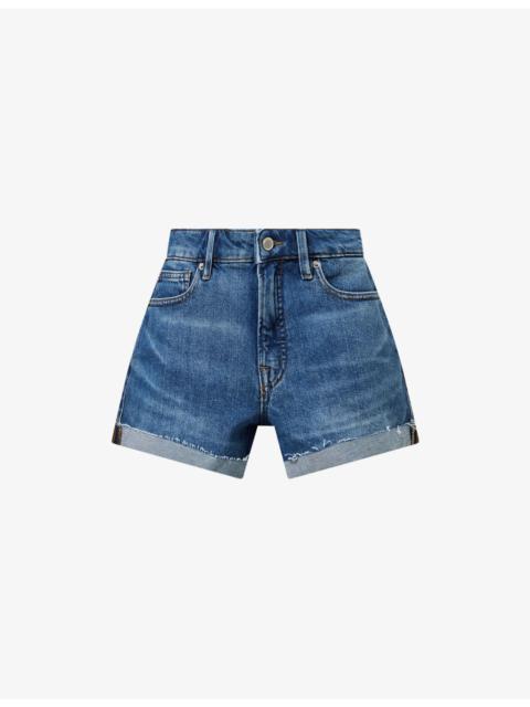 GOOD AMERICAN Good Girlfriend Mid-Rise Denim Shorts