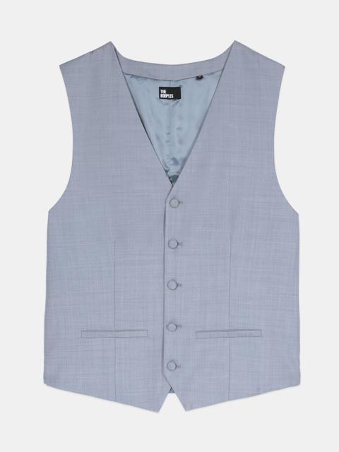 The Kooples LIGHT BLUE SLIM FIT WOOL SUIT VEST