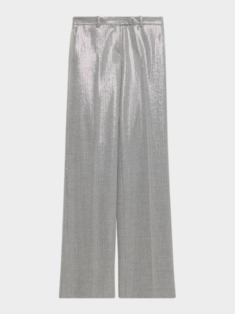 MICHAEL KORS COLLECTION Camilla Sequin Pinstripe Wide-Leg Trousers