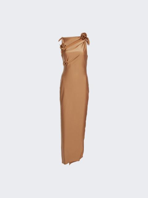 COPERNI Asymmetric Flower Gown Brown