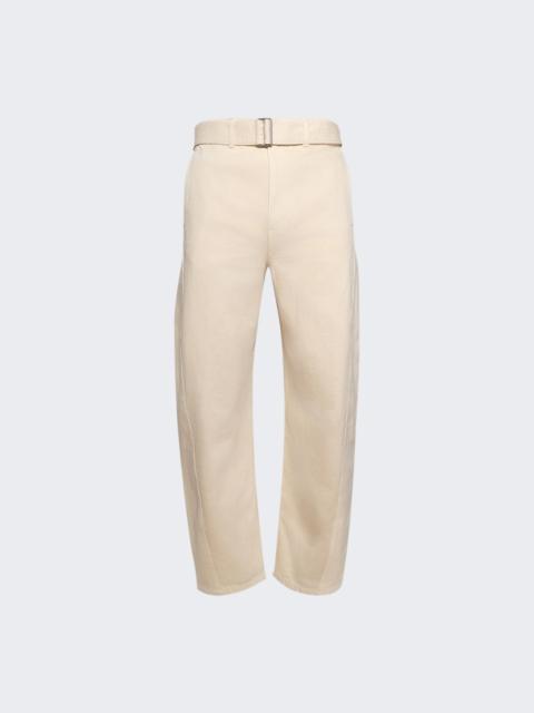 Lemaire Twisted Belted Pants Denim Snow Clay
