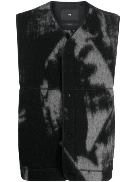 Y-3 graphic-print wool-blend gilet