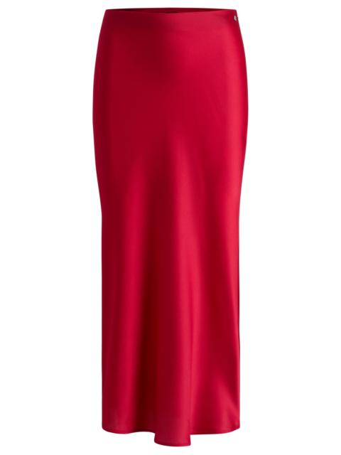 BOSS MIDI-LENGTH SKIRT IN HAMMERED SATIN