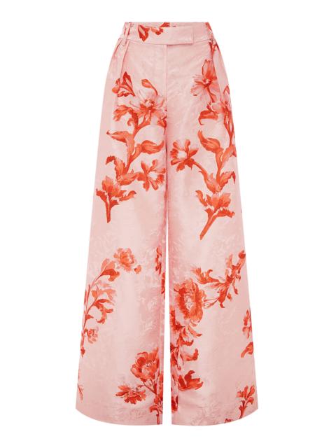 LEO LIN Elisha Jacquard Wide Leg Pants light pink