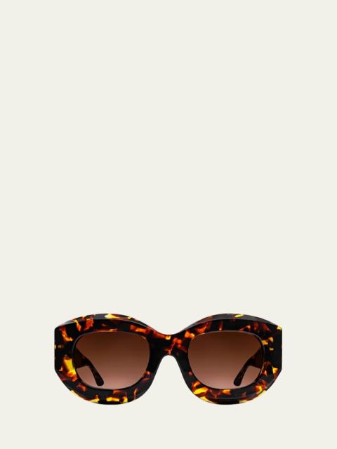 THIERRY LASRY Trophy Oval Acetate Sunglasses