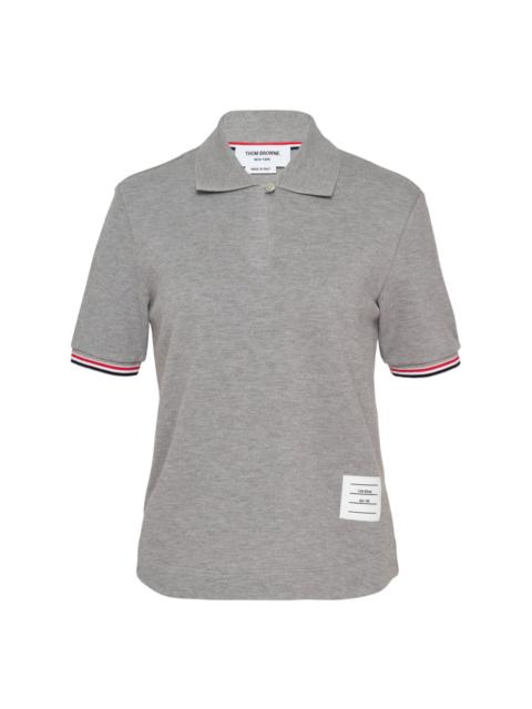 Thom Browne Keyhole Polo with Stripe Tipping