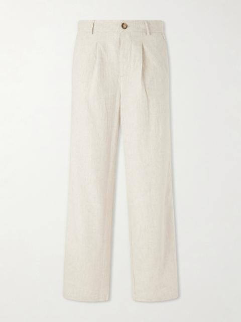 Oliver Spencer Cotton and Linen-Blend Drawstring Trousers