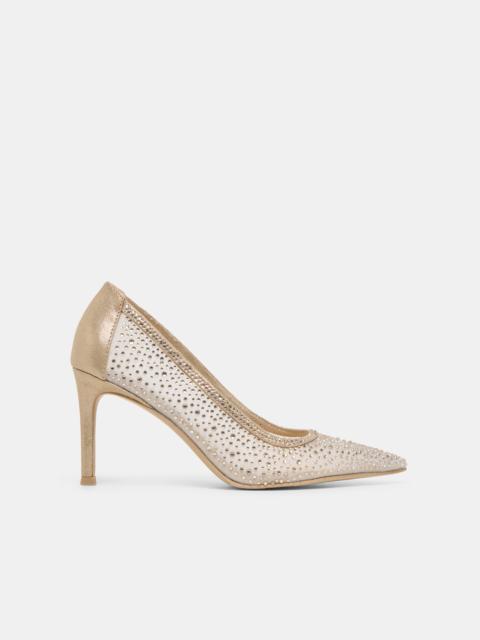 dolce vita KASHE CRYSTAL HEELS LT GOLD MESH