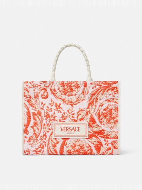 VERSACE Barocco Athena Raffia Tote Bag