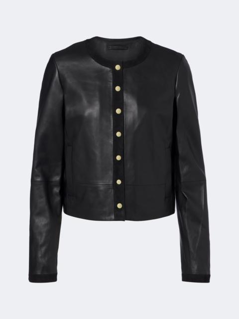 Vince Suede-trimmed leather jacket