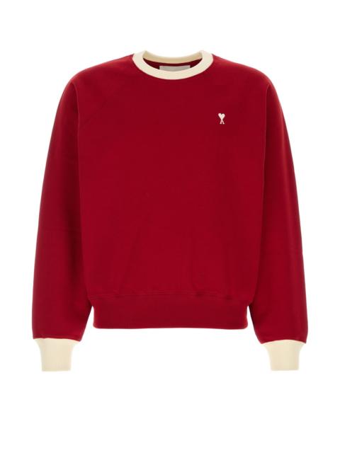 AMI Paris Red cotton sweatshirt