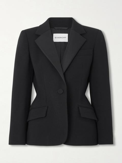 Givenchy Silk-blend Twill-trimmed Textured Wool-blend Blazer