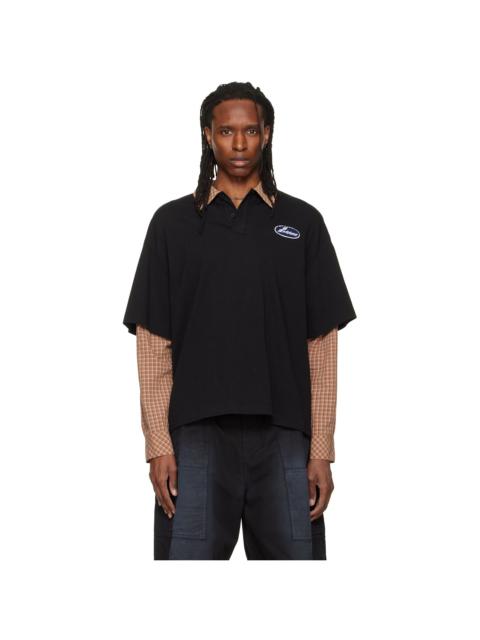 We11done Black 'Se11done' Layered Long-Sleeve Polo