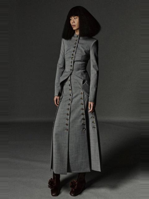 A.W.A.K.E. MODE ROUND NECK JACKET WITH COLLAR AT HEM MID GREY