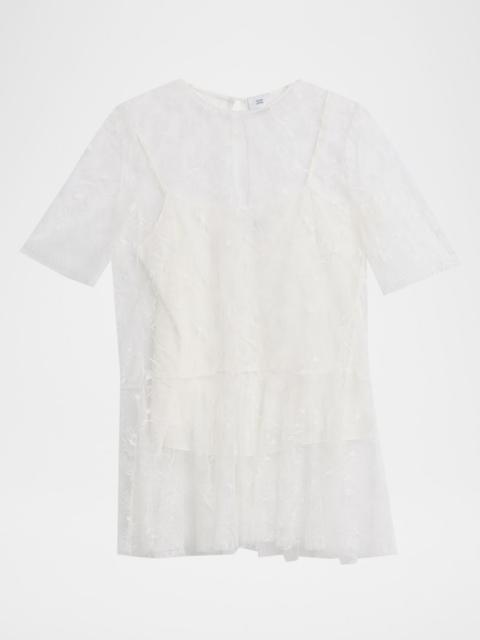 ADAM LIPPES Dido Floral Lace Tulle Top