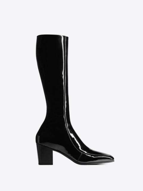 SAINT LAURENT otto zipped boots in patent leather
