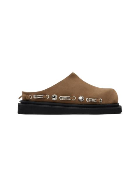 TOGA PULLA Tan Suede Slip-on Loafers
