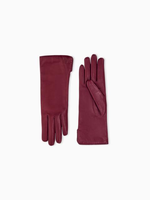 GIORGIO ARMANI NAPPA LEATHER GLOVES WITH CASHMERE LINING