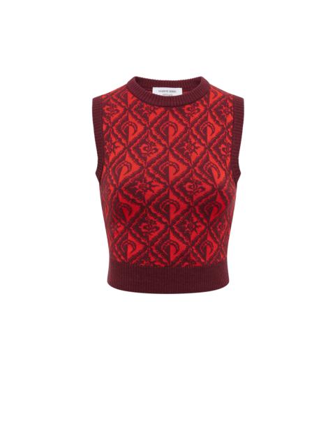 Marine Serre Moon Diamant Knit Jacquard Sleeveless Pullover