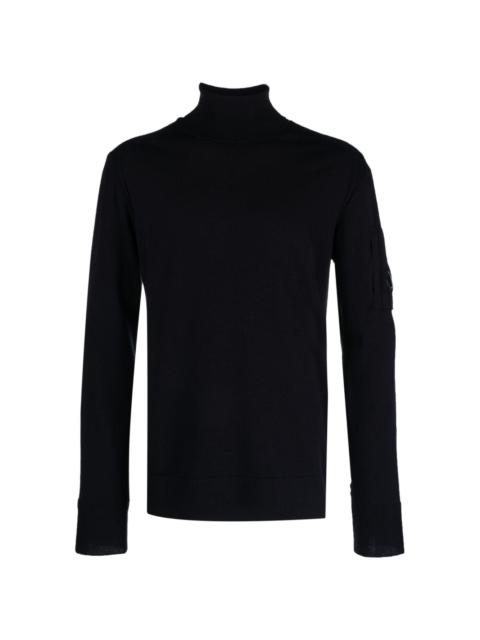 Lens-detail roll-neck jumper