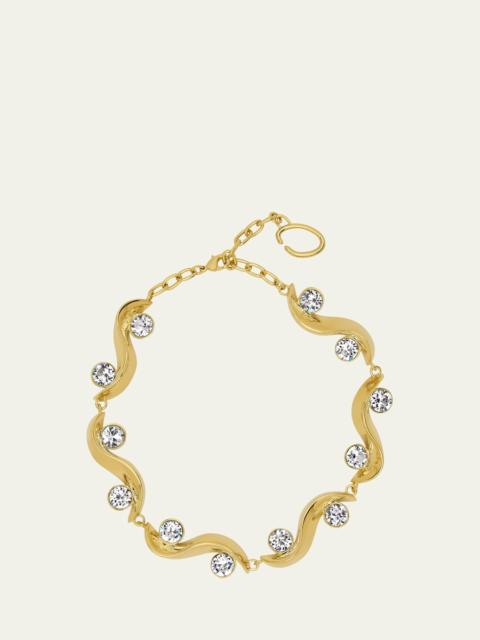 Oscar de la Renta Crystal Wave Necklace