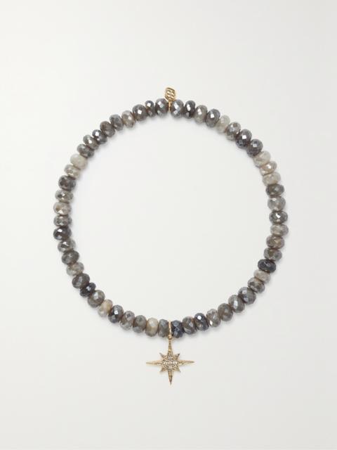 SYDNEY EVAN Small Starburst 14-karat Gold, Silverite And Diamond Bracelet