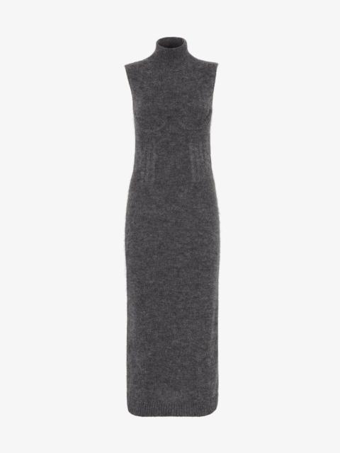 FENDI Gray mohair and cashmere dress