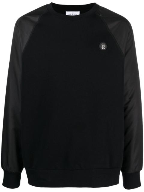 PHILIPP PLEIN LS Basic logo-patch sweatshirt