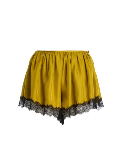 ULLA JOHNSON Georgina Silk Mini Shorts yellow