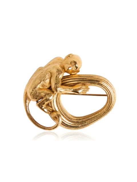 KHAITE Monkey Brooch gold