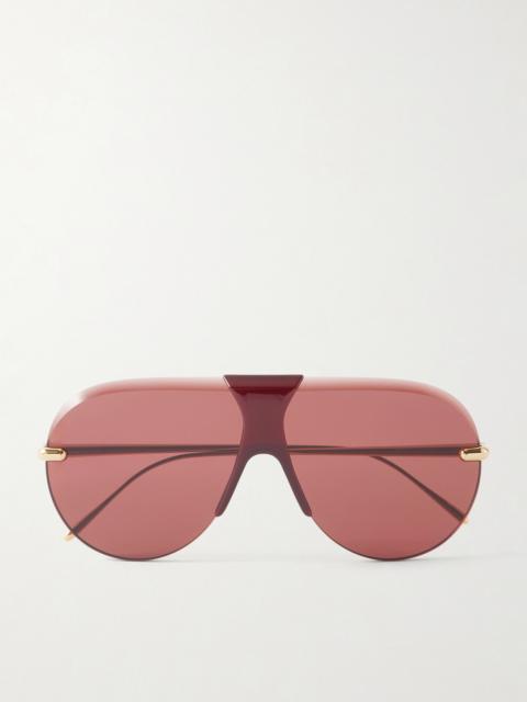 Loewe Aviator-style gold-tone and tortoiseshell acetate sunglasses