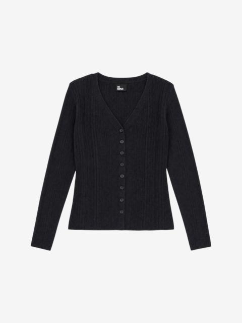 The Kooples BLACK WOOL BLEND TOP