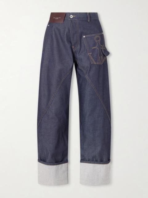 JW Anderson High-rise Embroidered Wide-leg Jeans