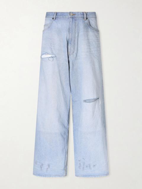 BALENCIAGA Wide-Leg Distressed Jeans