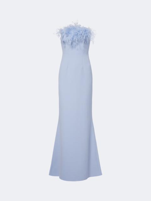 Safiyaa Soshin feather-trimmed crêpe gown