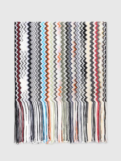 Missoni Zigzag viscose scarf with fringes