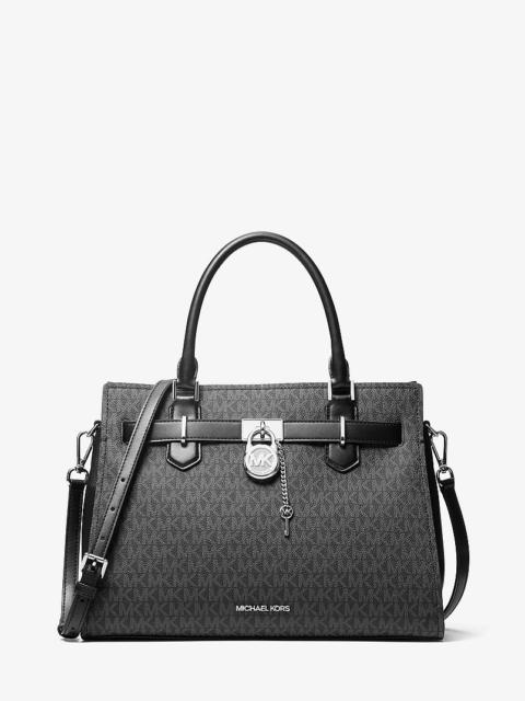 MICHAEL KORS Hamilton Medium Signature Logo Satchel