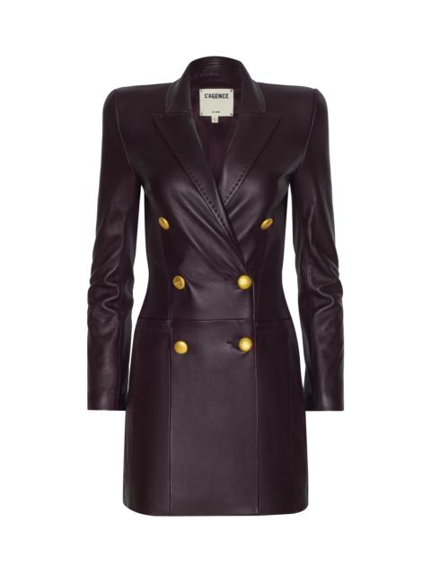 L'AGENCE Tora Leather Blazer Dress