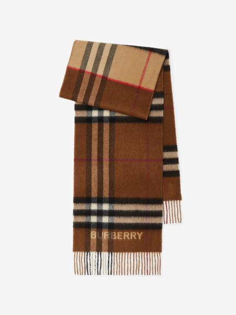 Contrast Check Cashmere Scarf