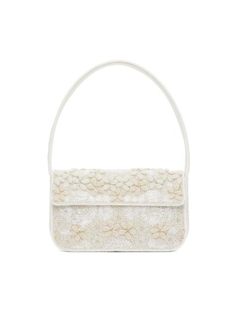 STAUD White & Off-White Tommy Beaded Bag
