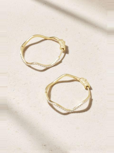 MATEO Wave 14-karat gold diamond hoop earrings